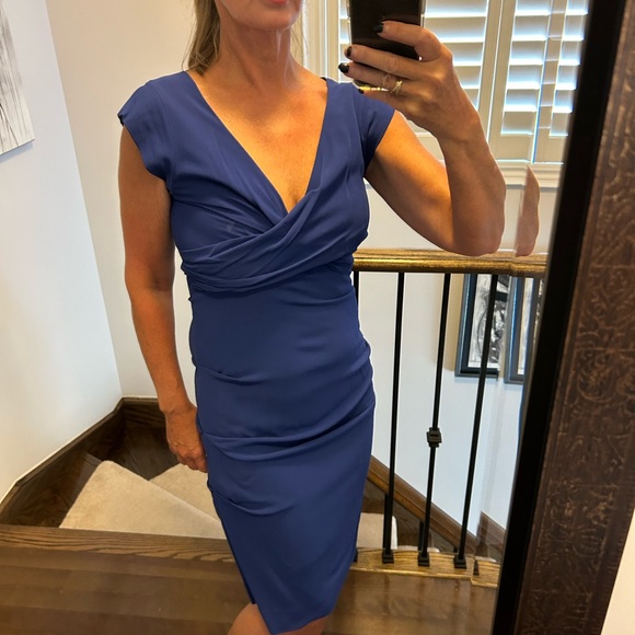 STUNNING Nicole Miller Royal Blue Super Flattering dress. Vintage. - Picture 7 of 12